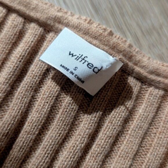 069 Wilfred Tan Ribbed Cardigan With Pearl Buttons - Picture 5 of 8